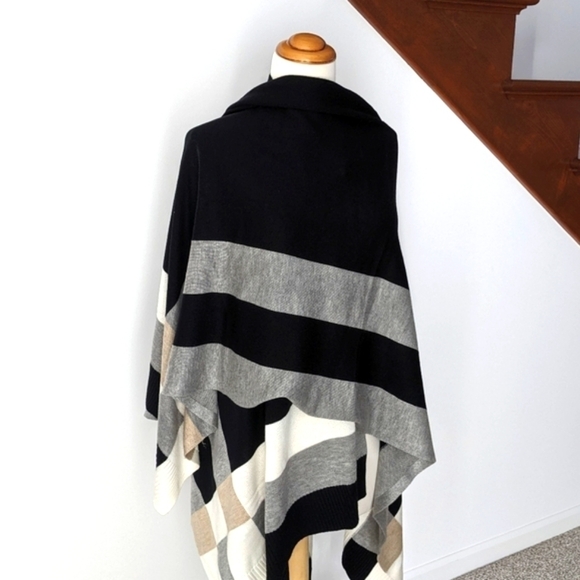Calvin Klein poncho shawl color block One Size - Picture 5 of 5